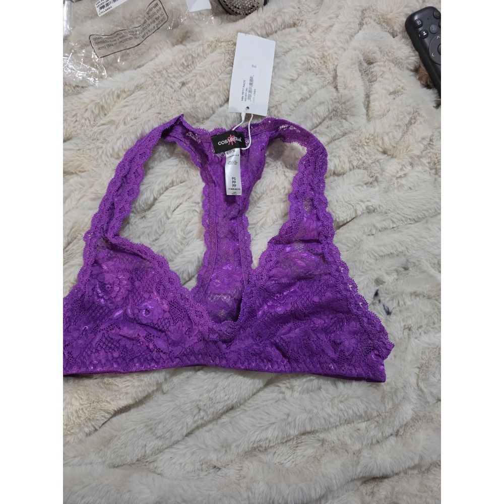 Cosabella Never Say Never Petit Racie Bralette Purple Lace NEVER1360 Size PS